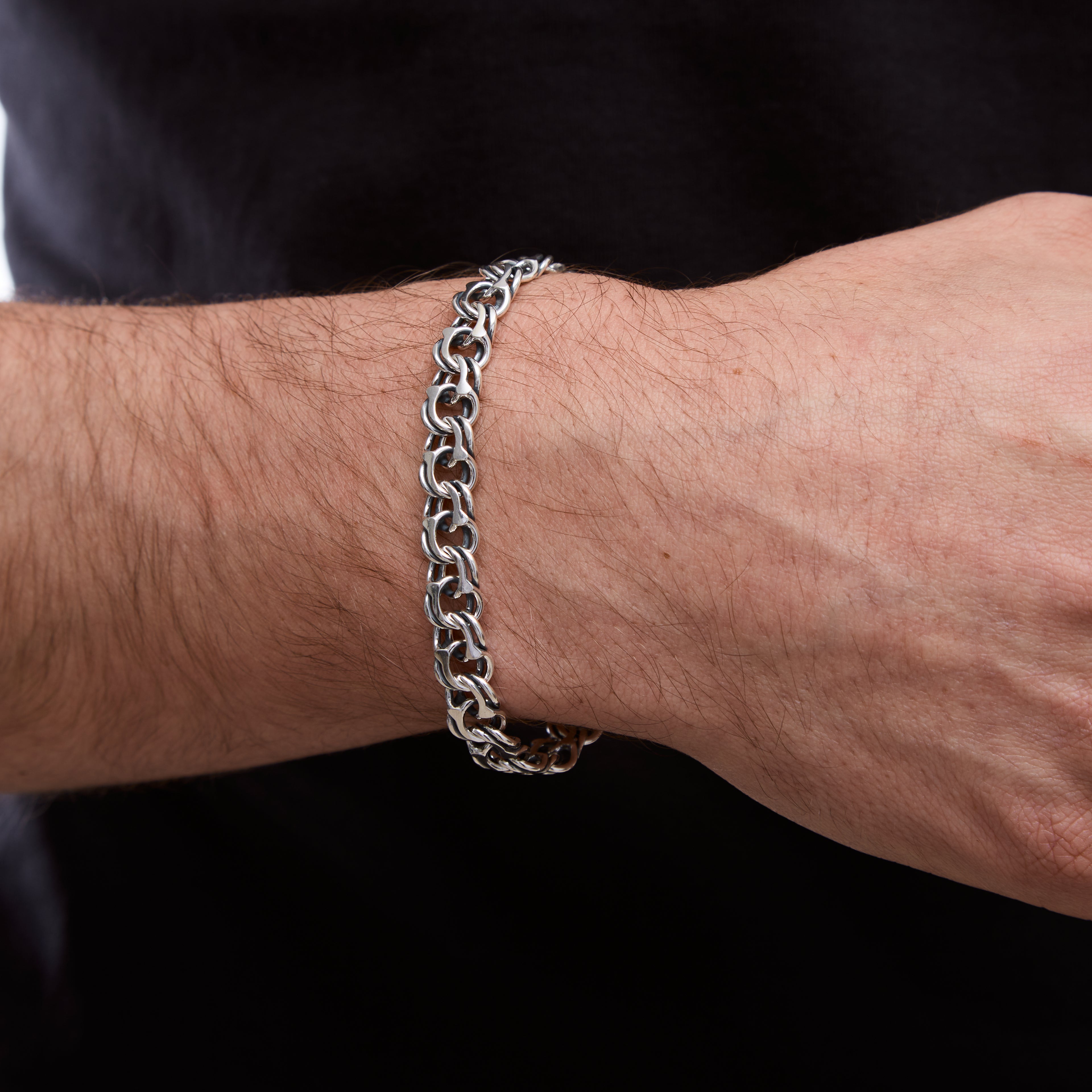 Срібний браслет 925 проби Класичний Бісмарк  бр.6002/37
