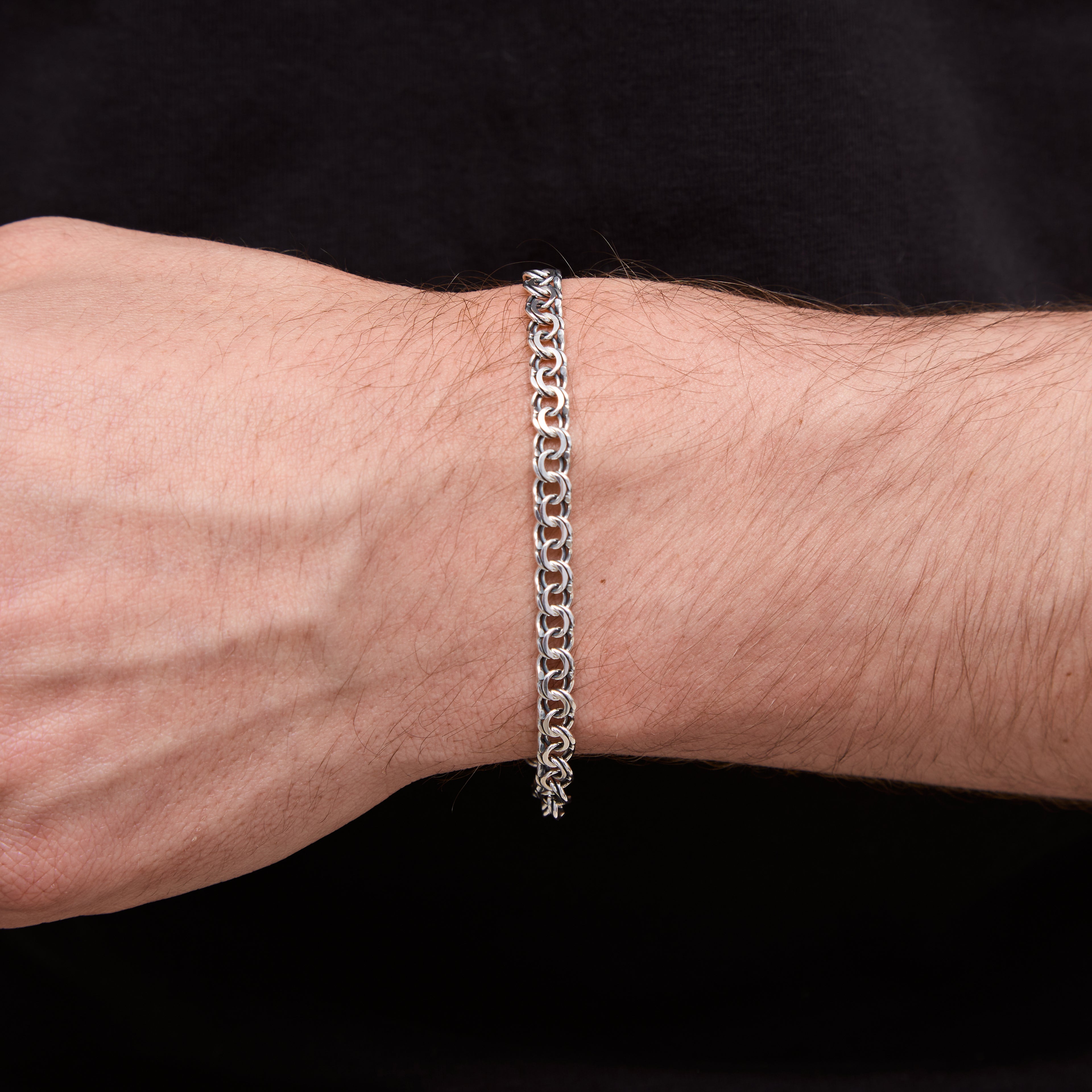 Срібний браслет 925 проби плетіння плоский бісмарк бр.6007/20