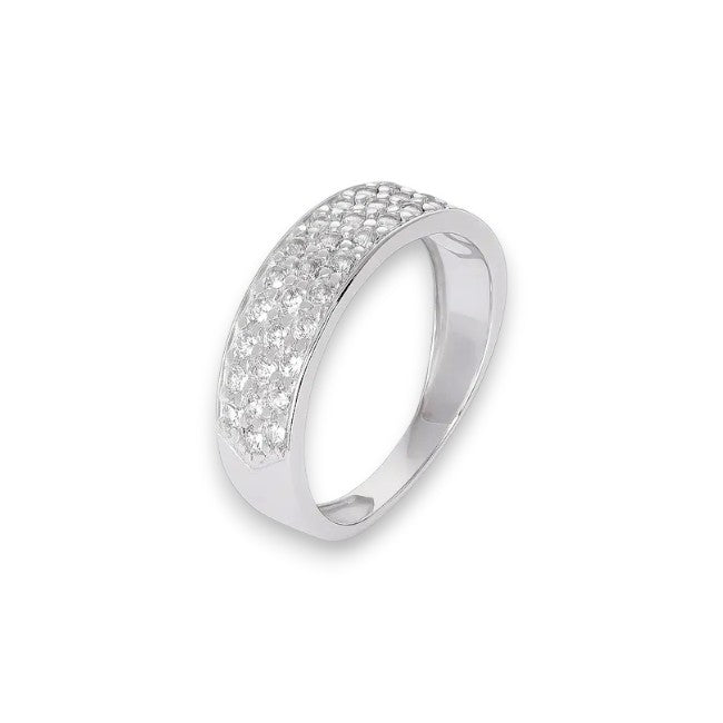 Срібна каблучка 925 проби Мадонна з фіанітами 8019Р