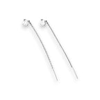Срібні сережки протяжки 925 проби з цирконієм Класичні 0452.30р
