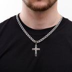 Срібний хрестик 925 проби з Чорною Емаллю 3134ч