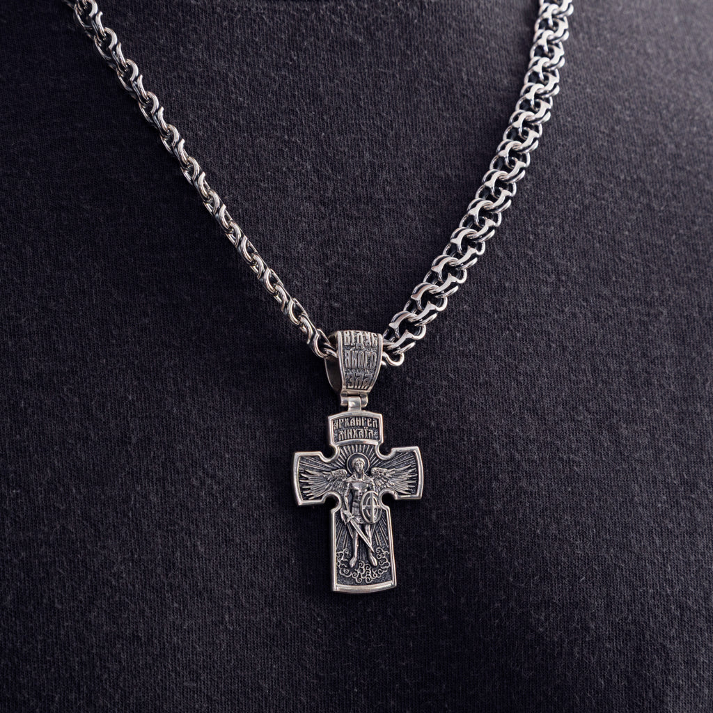 Срібний хрестик Архангел Михаїл (К1112ч)