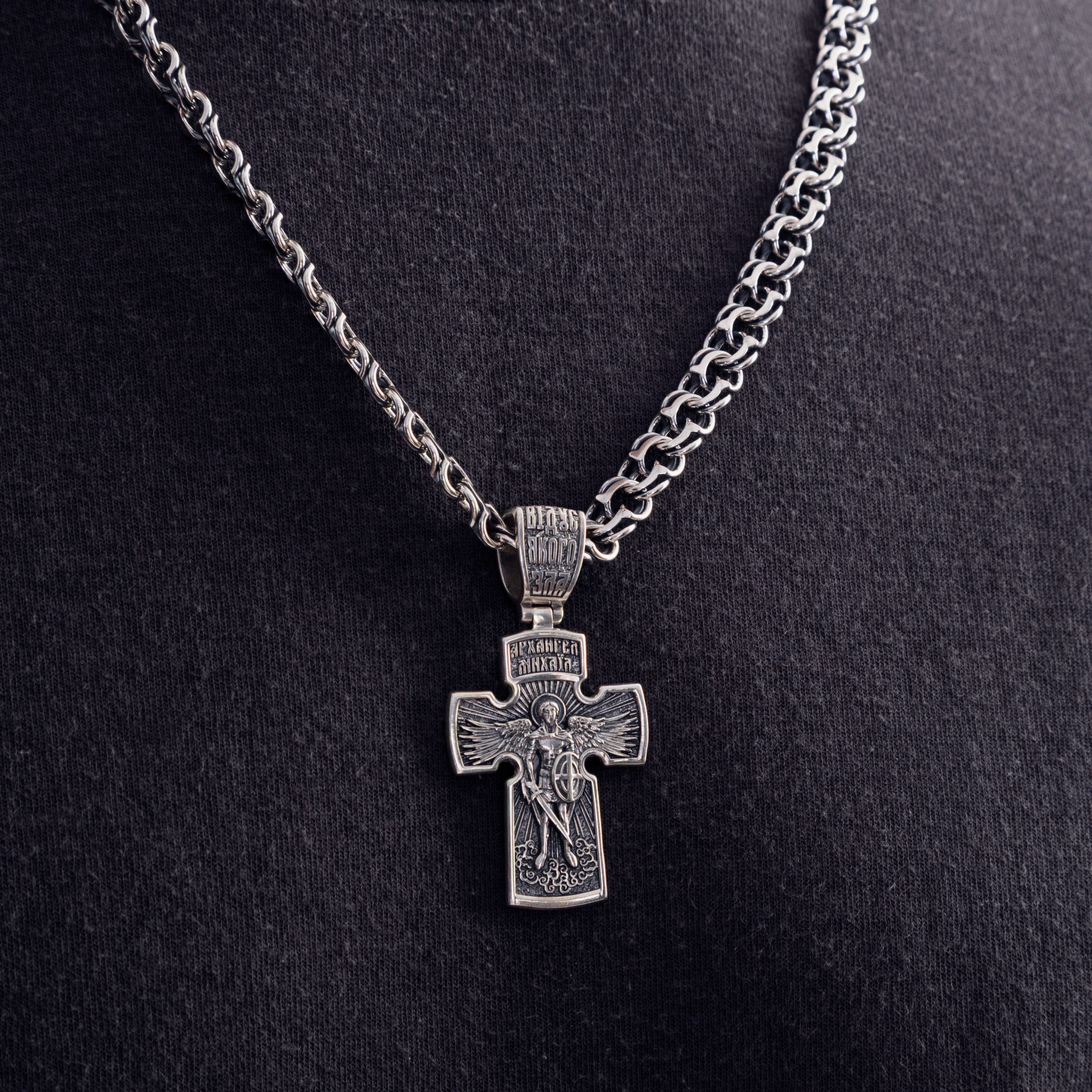 Срібний хрестик Архангел Михаїл (К1112ч)