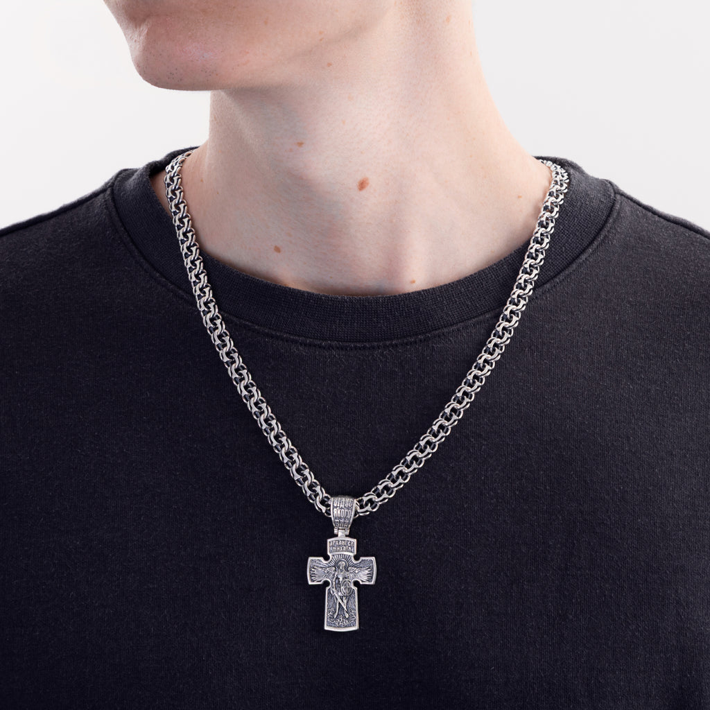 Срібний хрестик Архангел Михаїл (К1112ч)