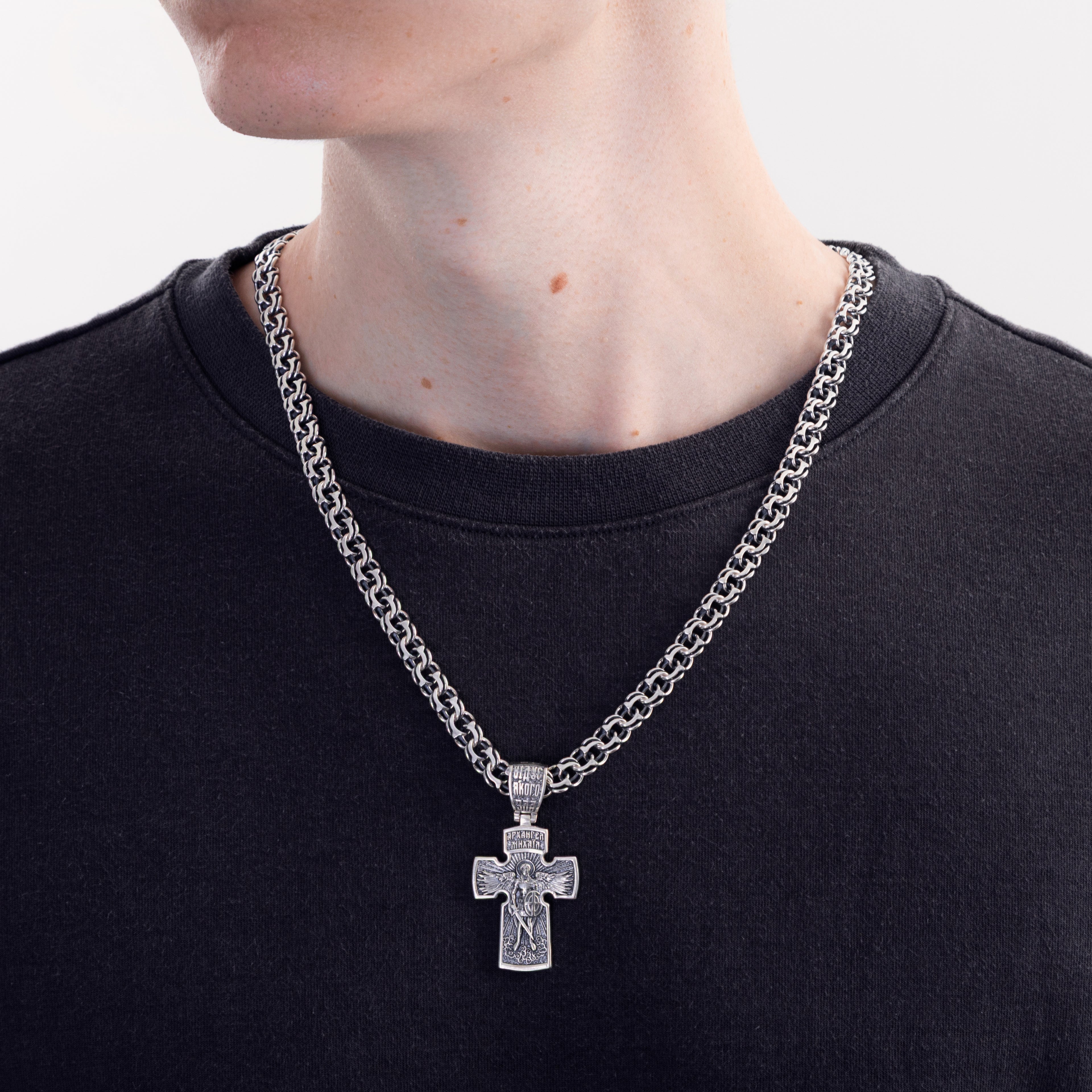 Срібний хрестик Архангел Михаїл (К1112ч)