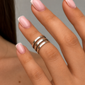 Silver Three Stripes Phalangeal Ring 12032/1