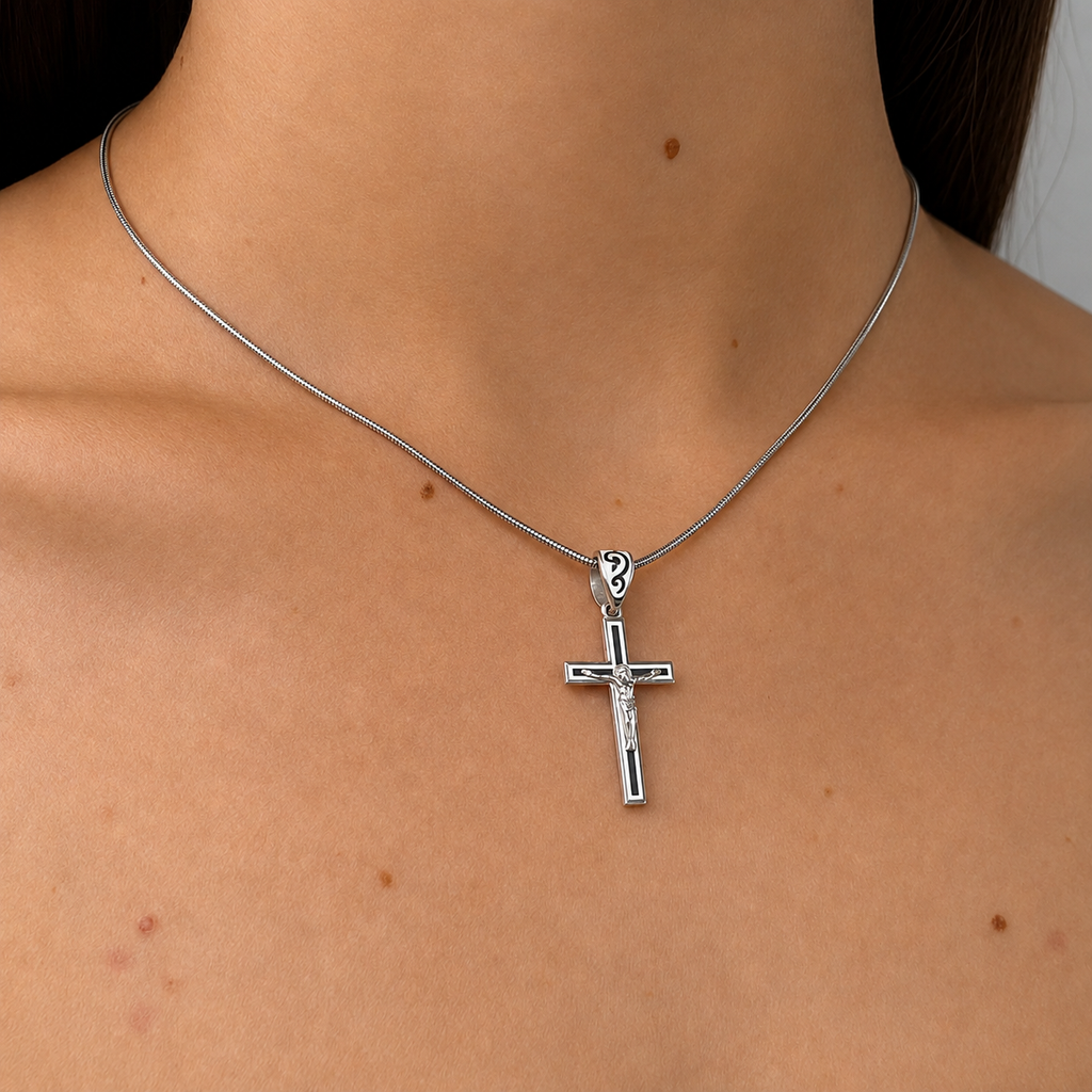 Silver cross 925 Nіzhnist with enamel 125 R