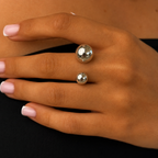 Sterling Silver Ring Two Balls 1700920
