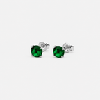 Silver stud earrings 925 Round Cubic Zirconia without setting 24103/1
