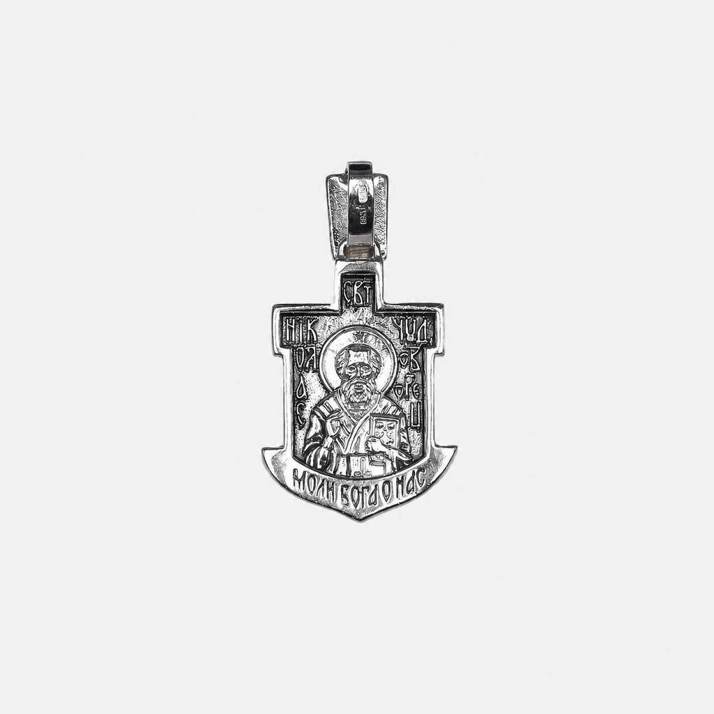 Sterling Silver Pendant Saint Nicholas the Wonderworker 29-СО