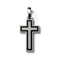 Silver cross with enamel insert Prayer (R3422)