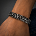 Срібний браслет Тризуб з великою коробкою(б-36/3ч)