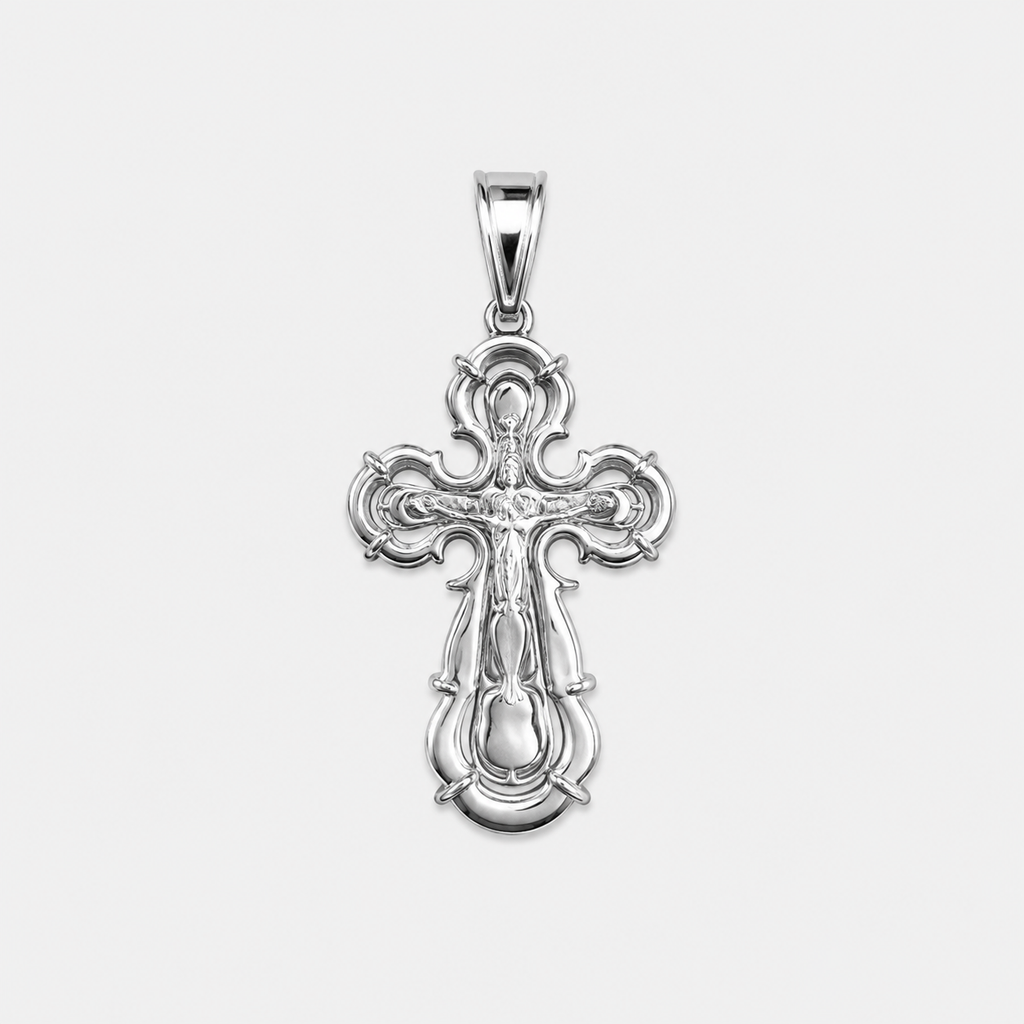 Silver cross 925 fineness Vitochenist with black enamel 82-SO