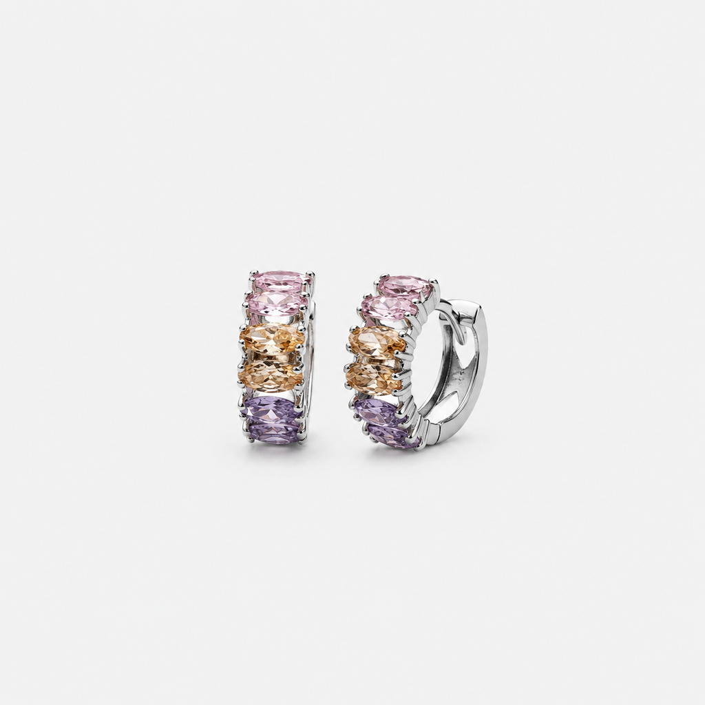 Серебряные серьги 925 пробы с маркизами 82072