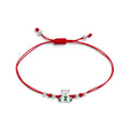 Silk bracelet with a silver clasp for children with Bear charm 993B/V
